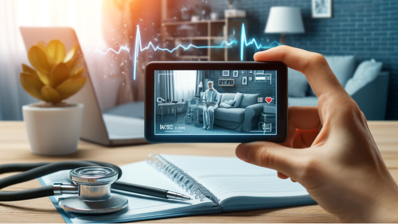 Health professional talking to patient online via mobile phone